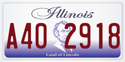 IL license plate A402918