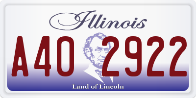 IL license plate A402922
