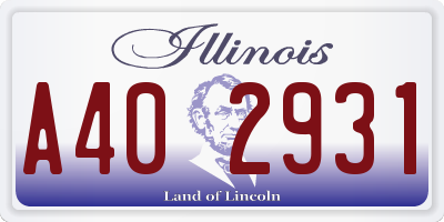IL license plate A402931