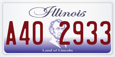 IL license plate A402933