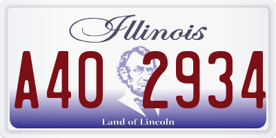 IL license plate A402934