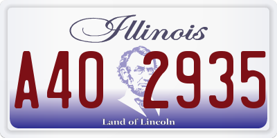 IL license plate A402935