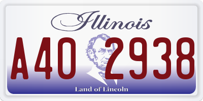 IL license plate A402938
