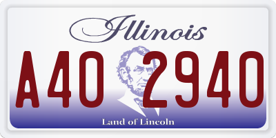 IL license plate A402940
