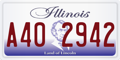 IL license plate A402942