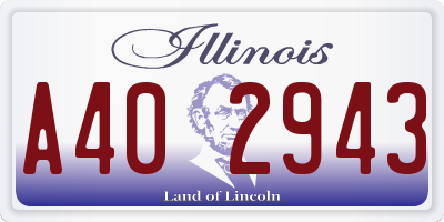 IL license plate A402943