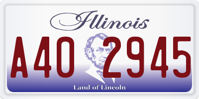 IL license plate A402945