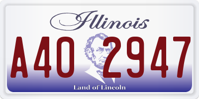 IL license plate A402947