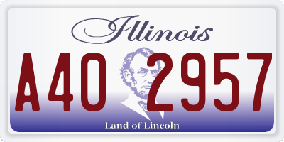 IL license plate A402957