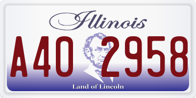 IL license plate A402958