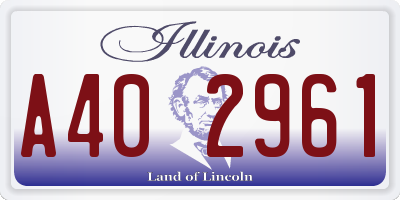 IL license plate A402961