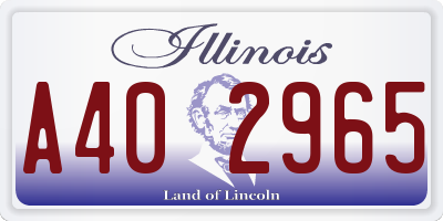 IL license plate A402965
