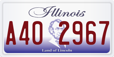 IL license plate A402967