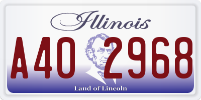IL license plate A402968