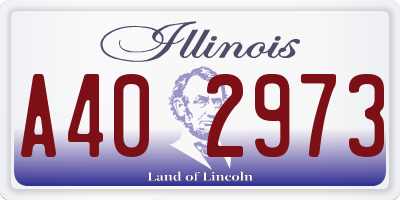 IL license plate A402973