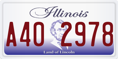 IL license plate A402978