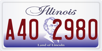 IL license plate A402980