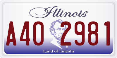 IL license plate A402981
