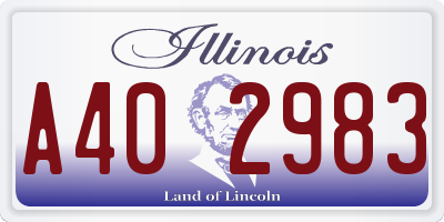 IL license plate A402983