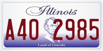 IL license plate A402985
