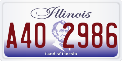IL license plate A402986