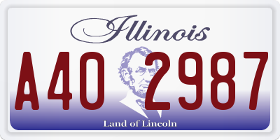 IL license plate A402987