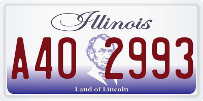 IL license plate A402993