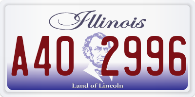 IL license plate A402996