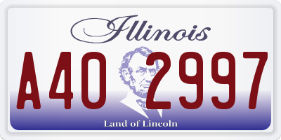 IL license plate A402997