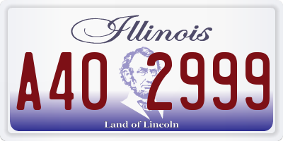 IL license plate A402999