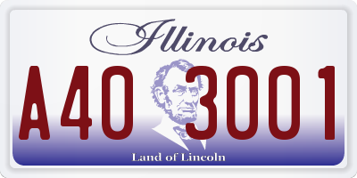 IL license plate A403001