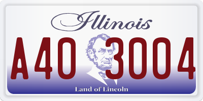 IL license plate A403004