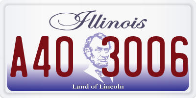 IL license plate A403006