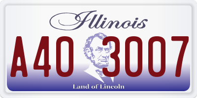 IL license plate A403007