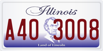 IL license plate A403008