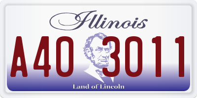 IL license plate A403011