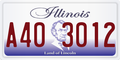 IL license plate A403012