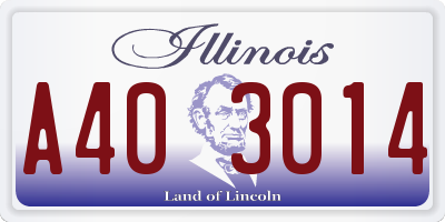 IL license plate A403014
