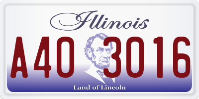 IL license plate A403016