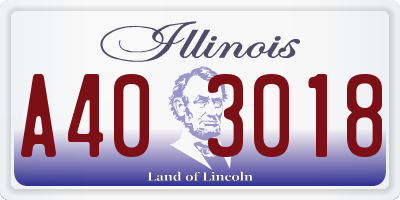 IL license plate A403018