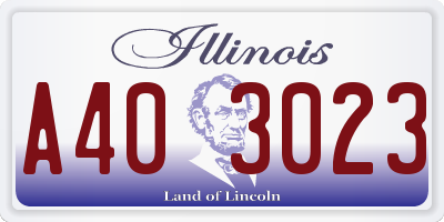 IL license plate A403023