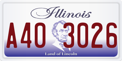 IL license plate A403026