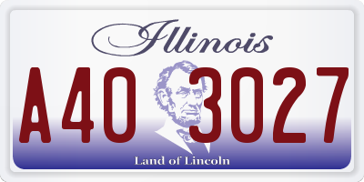 IL license plate A403027