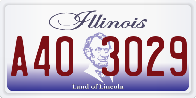 IL license plate A403029