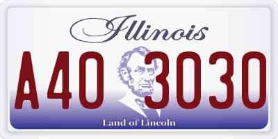 IL license plate A403030