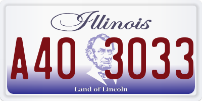 IL license plate A403033