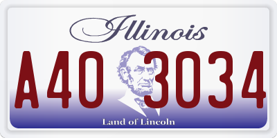 IL license plate A403034