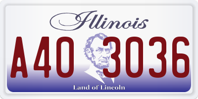 IL license plate A403036