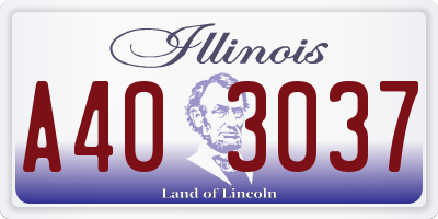 IL license plate A403037