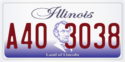 IL license plate A403038